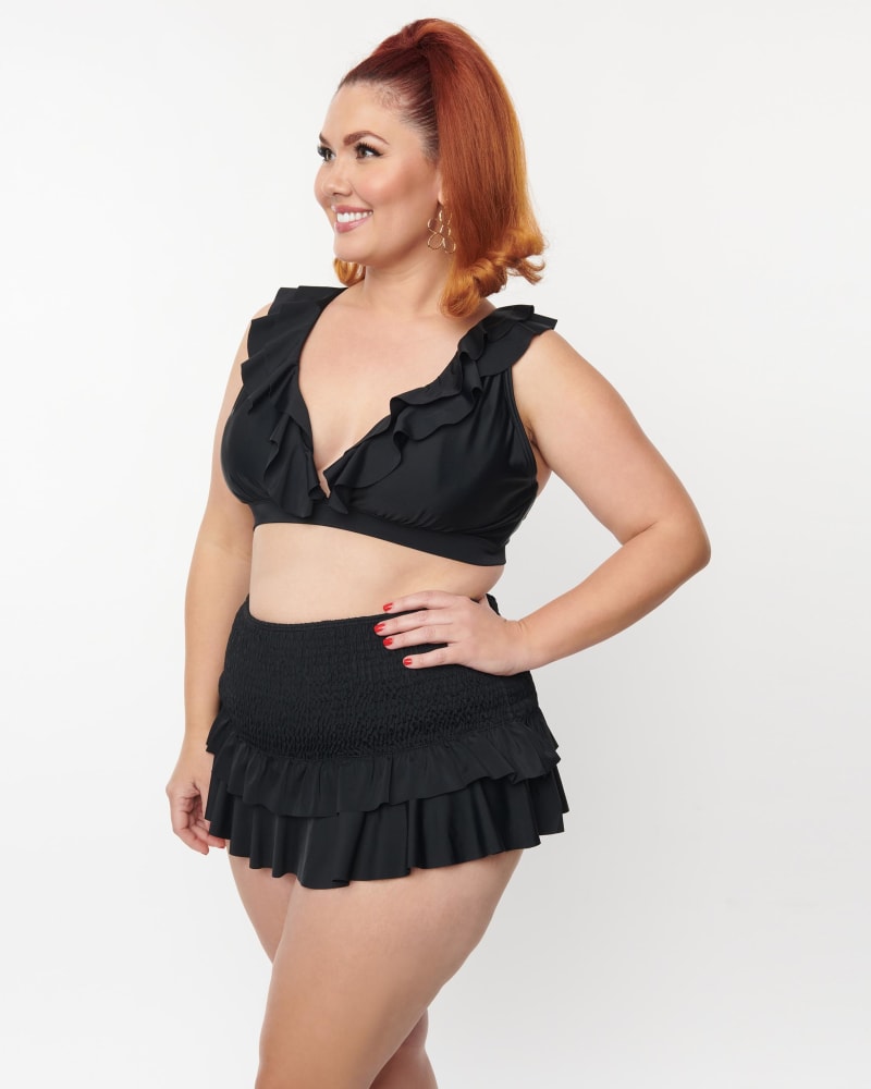 Plus size black swim top cheap